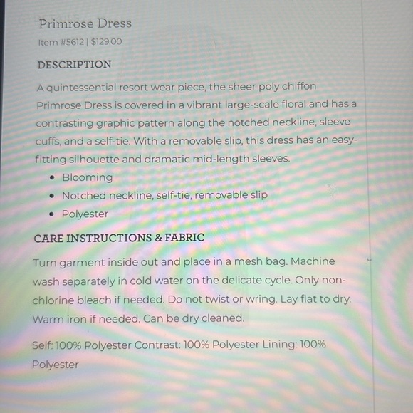 NWOT CAbi Primrose Dress #5612 - Picture 6 of 8